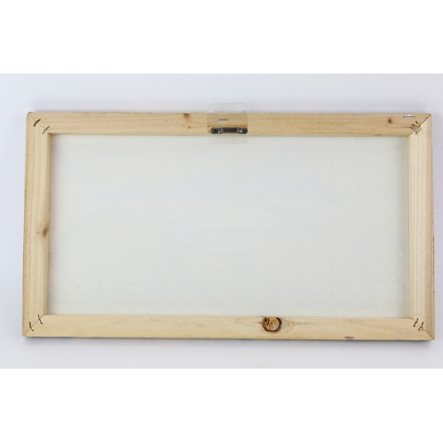 120 - SET OF FOUR PRINTS OF FISH (4). canvas, unframed, 26cm x 46cm.