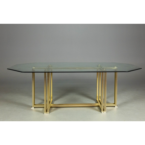 694 - PIERRE VANDEL DINING SET. (7). vintage 1970s French, including 6 chairs, 101cm H approx., and a tabl... 