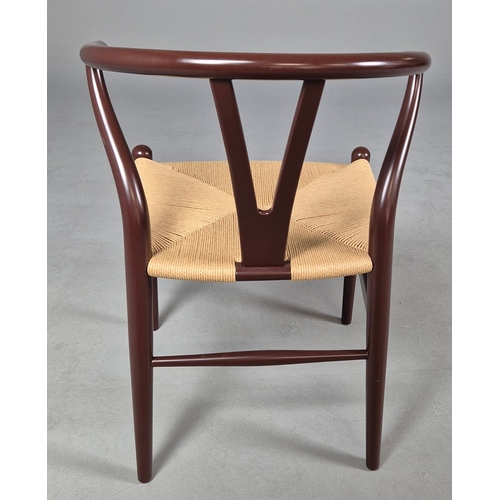 704 - CARL HANSEN & SON WISHBONE CHAIR. by Hans J Wegner, 76cm H approx.