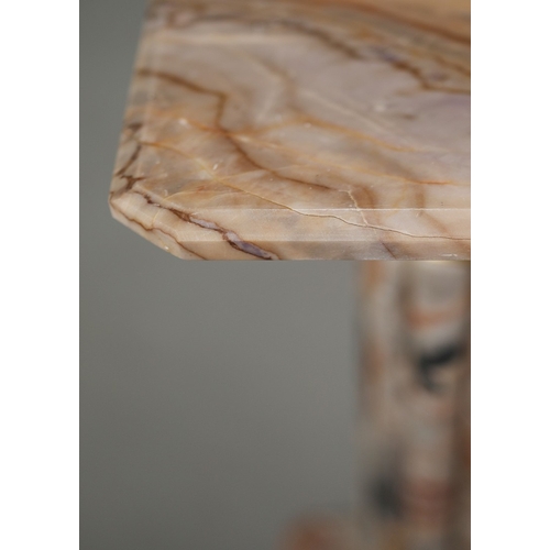 717 - PAIR OF FAUX MARBLE COLUMN PEDESTALS. 103cm H x 28cm W.