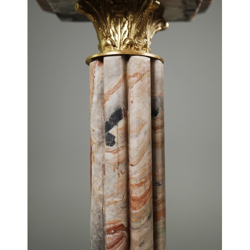 717 - PAIR OF FAUX MARBLE COLUMN PEDESTALS. 103cm H x 28cm W.