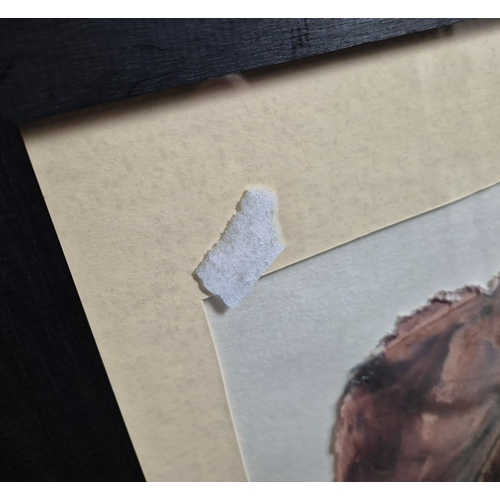 72 - 20TH CENTURY SCHOOL. HEAD STUDY. mixed media, indistinctly signed and dated 90, 83cm x 59cm, framed.