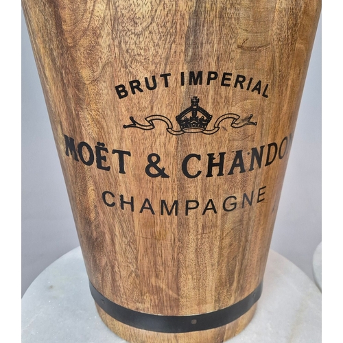 732 - PAIR OF WOODEN CHAMPAGNE BUCKETS. 42cm H x 31cm W.
