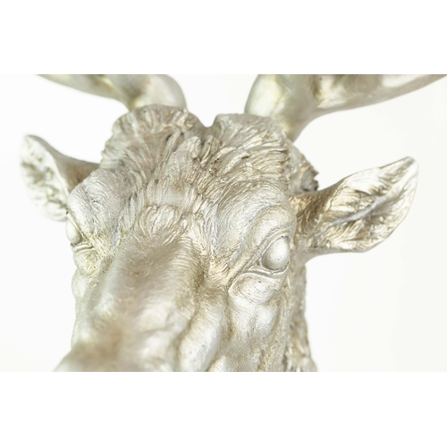 737 - STAG HEAD WALL HANGING. Silvered finish resin
55cm H x 40cm W approx.