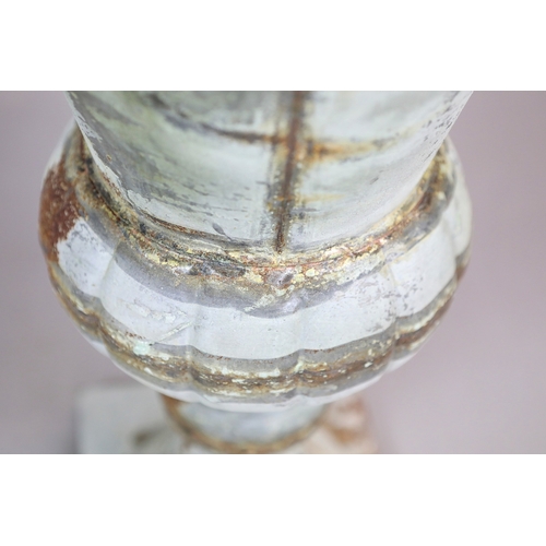 741 - PAIR OF METAL GARDEN URNS. 60cm H x 36cm W.