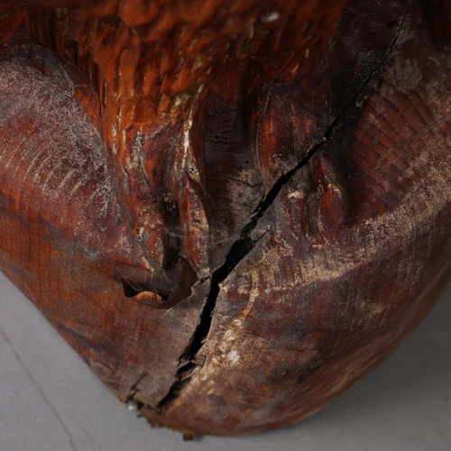 745 - CONTEMPORARY SCHOOL SCULPTURL OWL FAMILY. carved wood, painted detail, 62cm H approx.