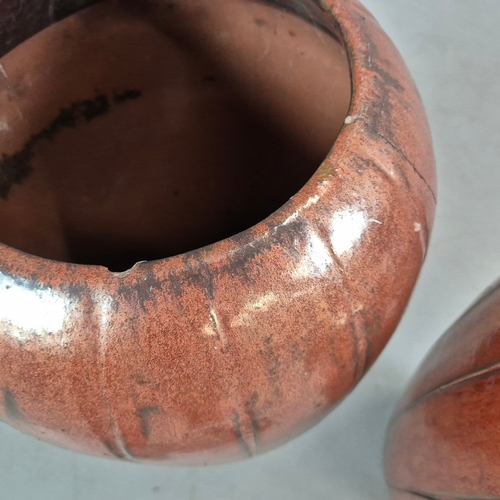 746 - GLAZED PLANTERS, A PAIR. 65cm H approx. (2).