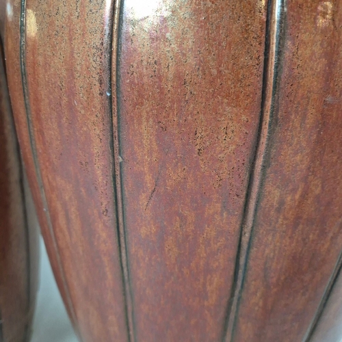 746 - GLAZED PLANTERS, A PAIR. 65cm H approx. (2).