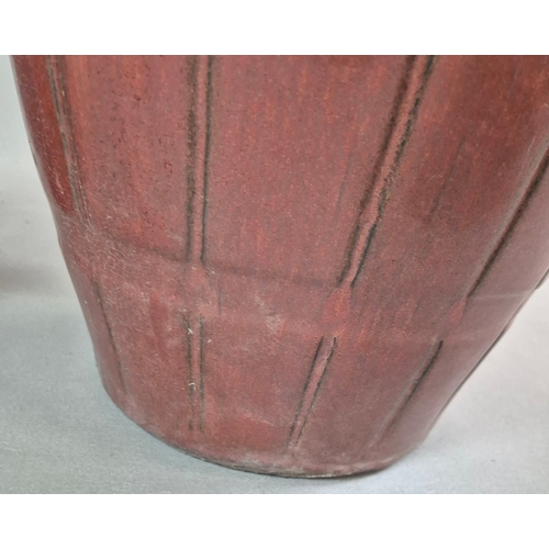 746 - GLAZED PLANTERS, A PAIR. 65cm H approx. (2).