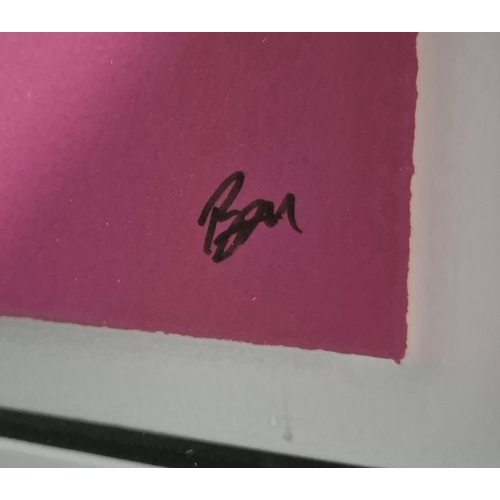 76 - BRUCE MCKAY. KISSY FACE. silkscreen on velin arches blanc, framed and glazed, edition 79/295, signed... 