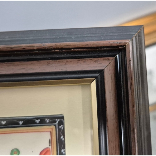 93 - MUGHAL SCHOOL. COURT PROCESSION. Gouache, 11cms x 29cms, Framed.