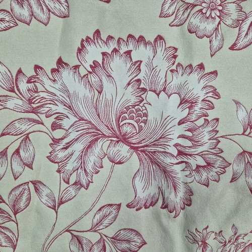 935 - CURTAINS, A PAIR, FLORAL (2). lined and interlined, each curtain 165cm w gathere3d by 275cm drop (2)... 