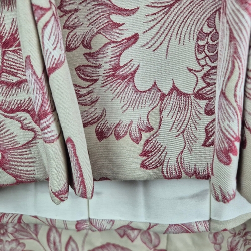 935 - CURTAINS, A PAIR, FLORAL (2). lined and interlined, each curtain 165cm w gathere3d by 275cm drop (2)... 