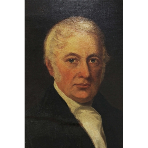 98 - 19TH CENTURY BRITISH SCHOOL. PORTRAIT OF A GENTLEMAN. oil on canvas, 100cm x 80cm, framed.