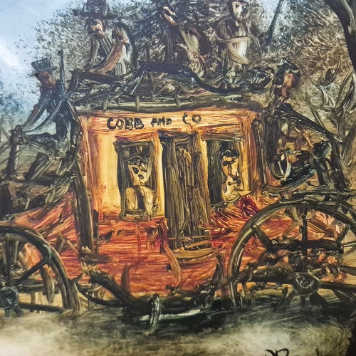 11 - KEVIN CHARLES (PRO) HART (AUSTRALIAN 1928-2006). COBB AND CO COACH. (d) oil on board, Barry Stern Ga... 