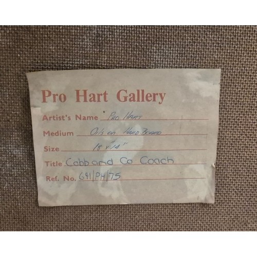 11 - KEVIN CHARLES (PRO) HART (AUSTRALIAN 1928-2006). COBB AND CO COACH. (d) oil on board, Barry Stern Ga... 