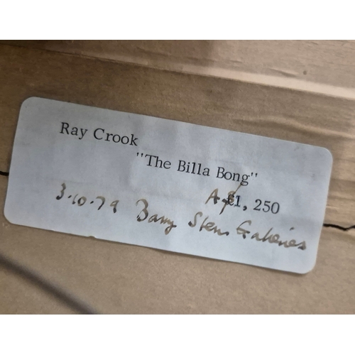 12 - RAY CROOKE (AUSTRALIAN 1922-2015). THE BILLABONG. (d) oil on board, 44.5cm x 50.5cm, framed. (Subjec... 