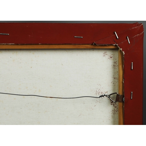 16 - RAYMOND DELANEY (20TH CENTURY AUSTRALIAN ABORIGINAL). TRAVELLING NORTH. oil on canvas, 29cm x 80cm.