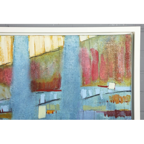 17 - 20TH CENTURY SCHOOL. ABSTRACT LANDSCAPE. oil on canvas, indistinctly signed and dated '94, 155cm x 1... 