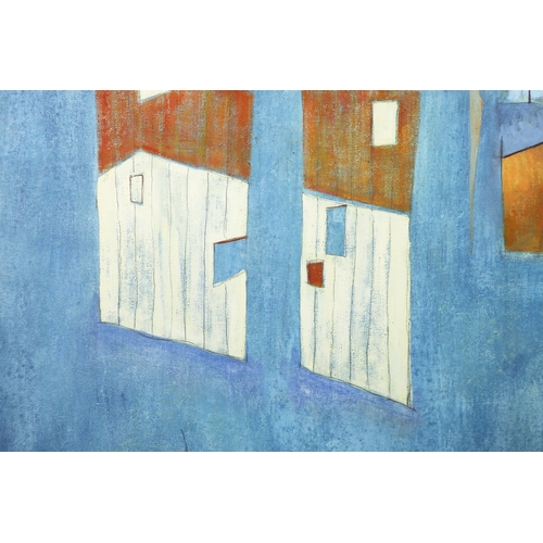 17 - 20TH CENTURY SCHOOL. ABSTRACT LANDSCAPE. oil on canvas, indistinctly signed and dated '94, 155cm x 1... 