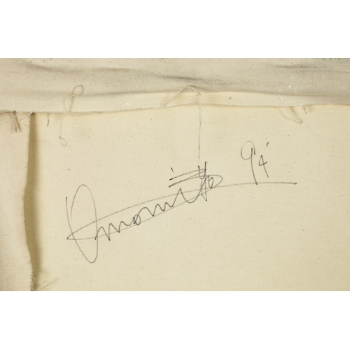 17 - 20TH CENTURY SCHOOL. ABSTRACT LANDSCAPE. oil on canvas, indistinctly signed and dated '94, 155cm x 1... 