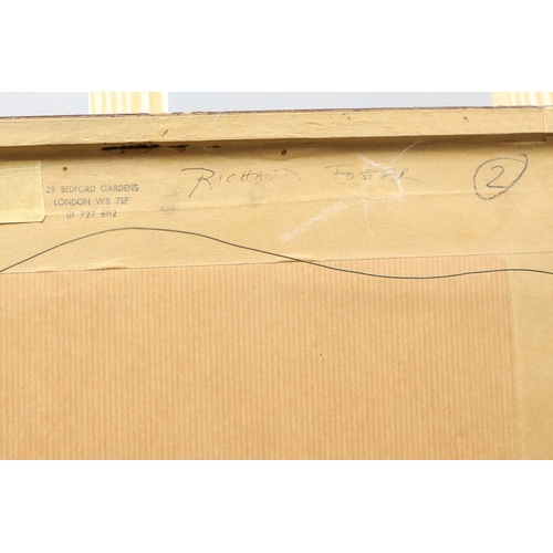 18 - RICHARD FOSTER (B. 1945). BEACH SCENE WITH FIGURES. (d) oil on board, 36cm x 46cm, framed. (Subject ... 