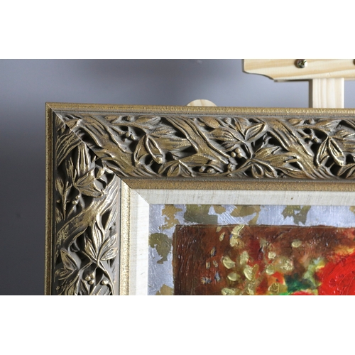 19 - ROY FAIRCHILD-WOODWARD (B.1953). FLEURS ROUGES I. mixed media on canvas, signed, 87cm x 74cm, framed... 