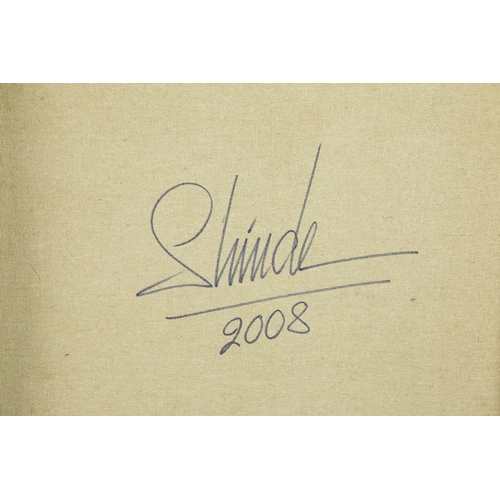 2 - KISHOR SHINDE (INDIAN B. 1958). UNTITLED. oil on canvas, Art & Soul Gallery, Mumbai label verso, 131... 