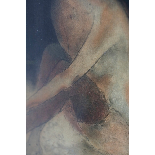20 - ROY FAIRCHILD-WOODWARD (B.1953). SITTING NUDE. mixed media, 93cm x 74cm, framed.