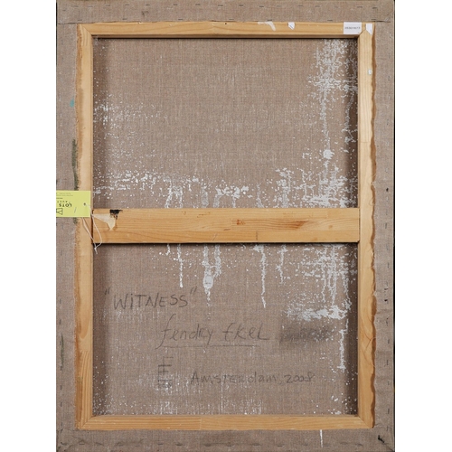 21 - FENDRY EKEL (B. 1971). WITNESS. oil on canvas, 85cm x 63cm, framed.