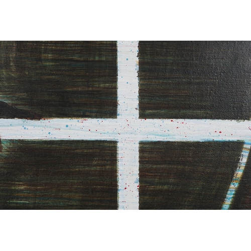 21 - FENDRY EKEL (B. 1971). WITNESS. oil on canvas, 85cm x 63cm, framed.