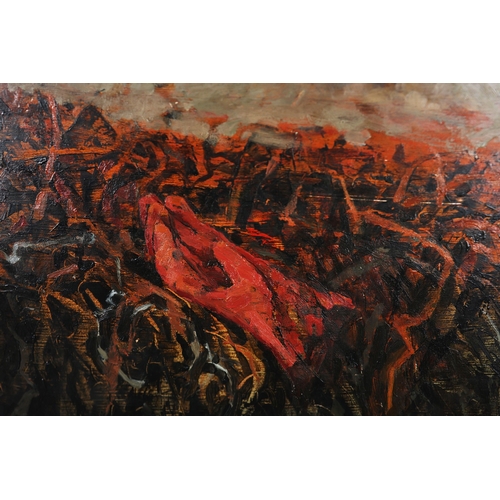 23 - RICHARD DACK RSMA RWA (BRITISH B. 1944). HEBRIDEAN RECOLLECTIONS. oil and assemblage, Mall Galleries... 