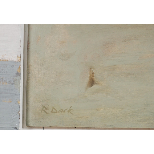 23 - RICHARD DACK RSMA RWA (BRITISH B. 1944). HEBRIDEAN RECOLLECTIONS. oil and assemblage, Mall Galleries... 