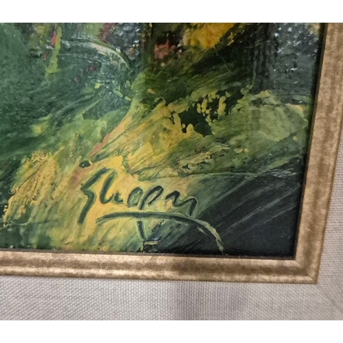 24 - SANDRO NEGRI (ITALIAN 1940-2012). LA CAMPAGNA. oil on canvas, 80cm x 70cm, framed.