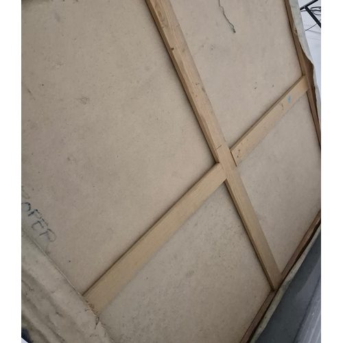 25 - GERDA ROPER (20TH CENTURY). BLUE FIGURES. oil on canvas, 119cm x 120cm.