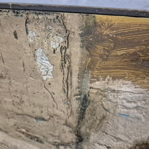 26 - IN THE MANNER OF NICOLAS DE STAËL (1944-1955). UNTITLED. oil on board, 123cm x 139cm, framed.