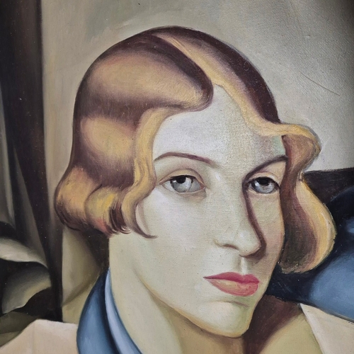 27 - AFTER TAMARA DE LEMPICKA (1898-1980). PORTRAIT OF ARLETTE BOUCARD. oil on canvas, 110cm x 140cm, fra... 