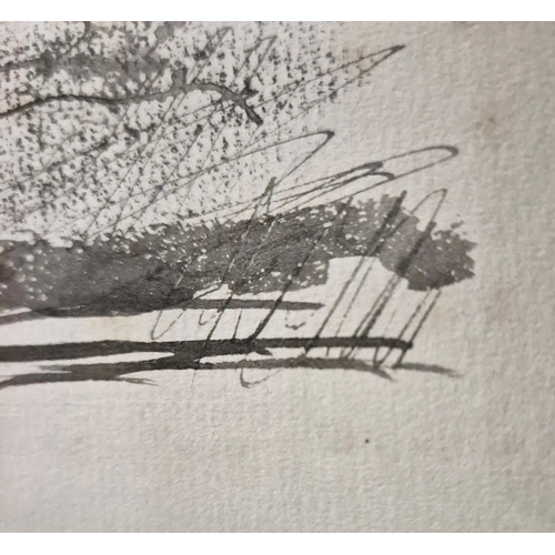 28 - JEAN-PIERRE REMON (1928-2024). SEASCAPE NORTHERN FRANCE. Ink Drawing, 22cms x 30cms, signed, inscrib... 