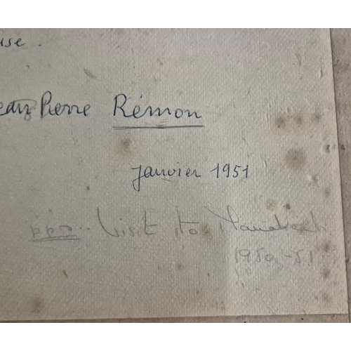 28 - JEAN-PIERRE REMON (1928-2024). SEASCAPE NORTHERN FRANCE. Ink Drawing, 22cms x 30cms, signed, inscrib... 