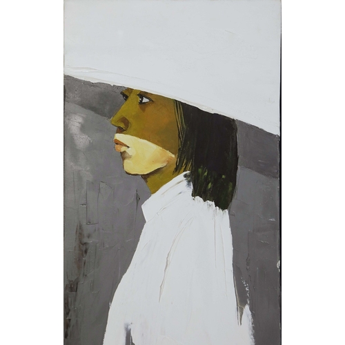 29 - LIM KHIM KATY (VIETNAMESE B. 1978). FIGURES (4). a set of four oils on canvas, each 150cm x 30cm.