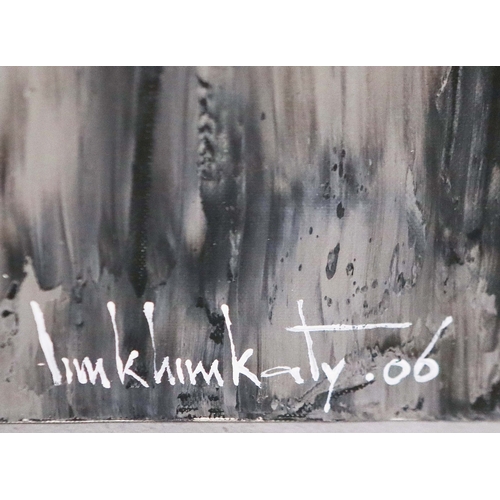 29 - LIM KHIM KATY (VIETNAMESE B. 1978). FIGURES (4). a set of four oils on canvas, each 150cm x 30cm.