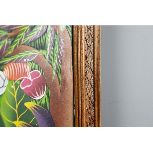 31 - CHARNELS ETIENNE (HAITIAN SCHOOL). JUNGLE LANDSCAPE. oil on canvas, 75cm x 99cm, framed.