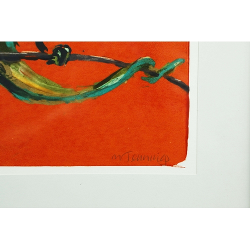 33 - MAGGIE JENNINGS. CHAMELEON. gouache, Rebecca Hossack Gallery, 40.5cm x 32.5cm, framed.