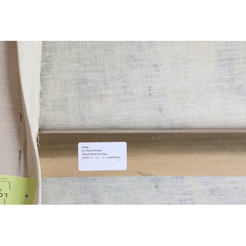 34 - NICOLE ETIENNE. LOTUS. mixed media on linen, 122cm x 102cm.