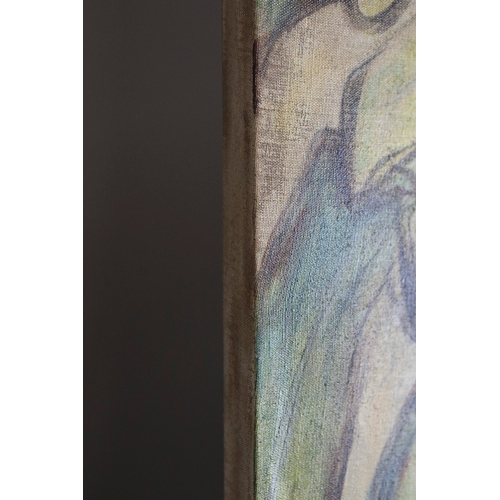 34 - NICOLE ETIENNE. LOTUS. mixed media on linen, 122cm x 102cm.