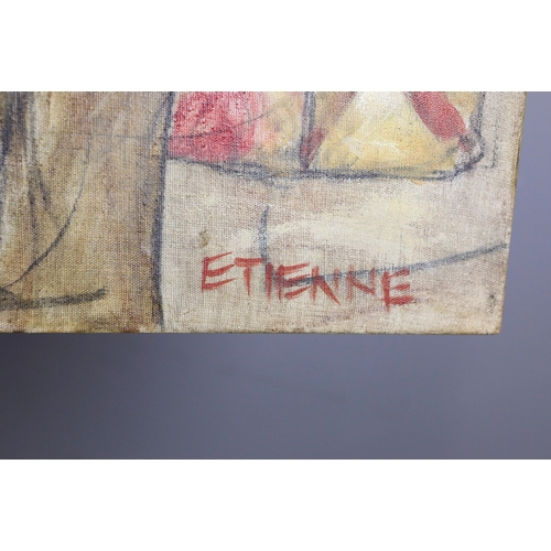 34 - NICOLE ETIENNE. LOTUS. mixed media on linen, 122cm x 102cm.