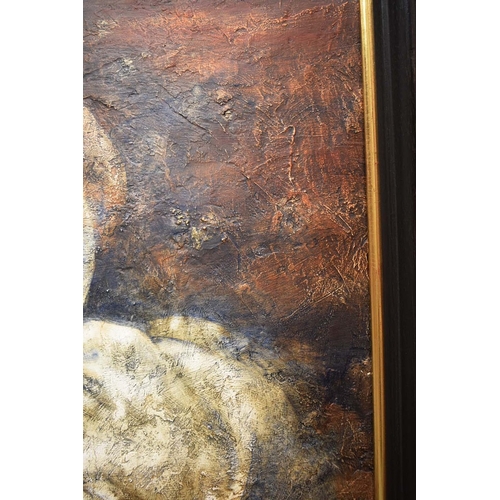 35 - JUTTA WROBEL. LOVERS. Oil on Canvas, 60cms x 48cms, Framed.