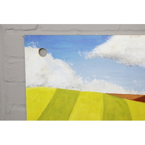 39 - LAURA BURNS (20TH CENTURY BRITISH). NORFOLK LANDSCAPE (2). diptych, mixed media on board, each panel... 