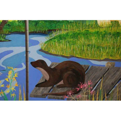 39 - LAURA BURNS (20TH CENTURY BRITISH). NORFOLK LANDSCAPE (2). diptych, mixed media on board, each panel... 