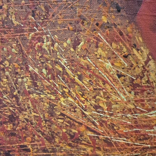 40 - 20TH CENTURY RUSSIAN SCHOOL. RED COW. oil on canvas, 86cm x 106cm, framed.